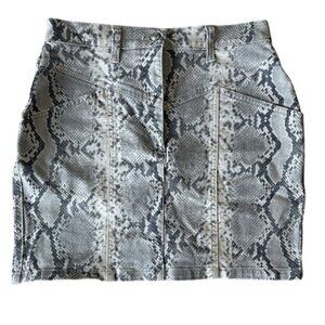 Wilfred Gray Snake Print Denim Skirt - Womens Size 4 - Fairy Grunge 90s  Y2K